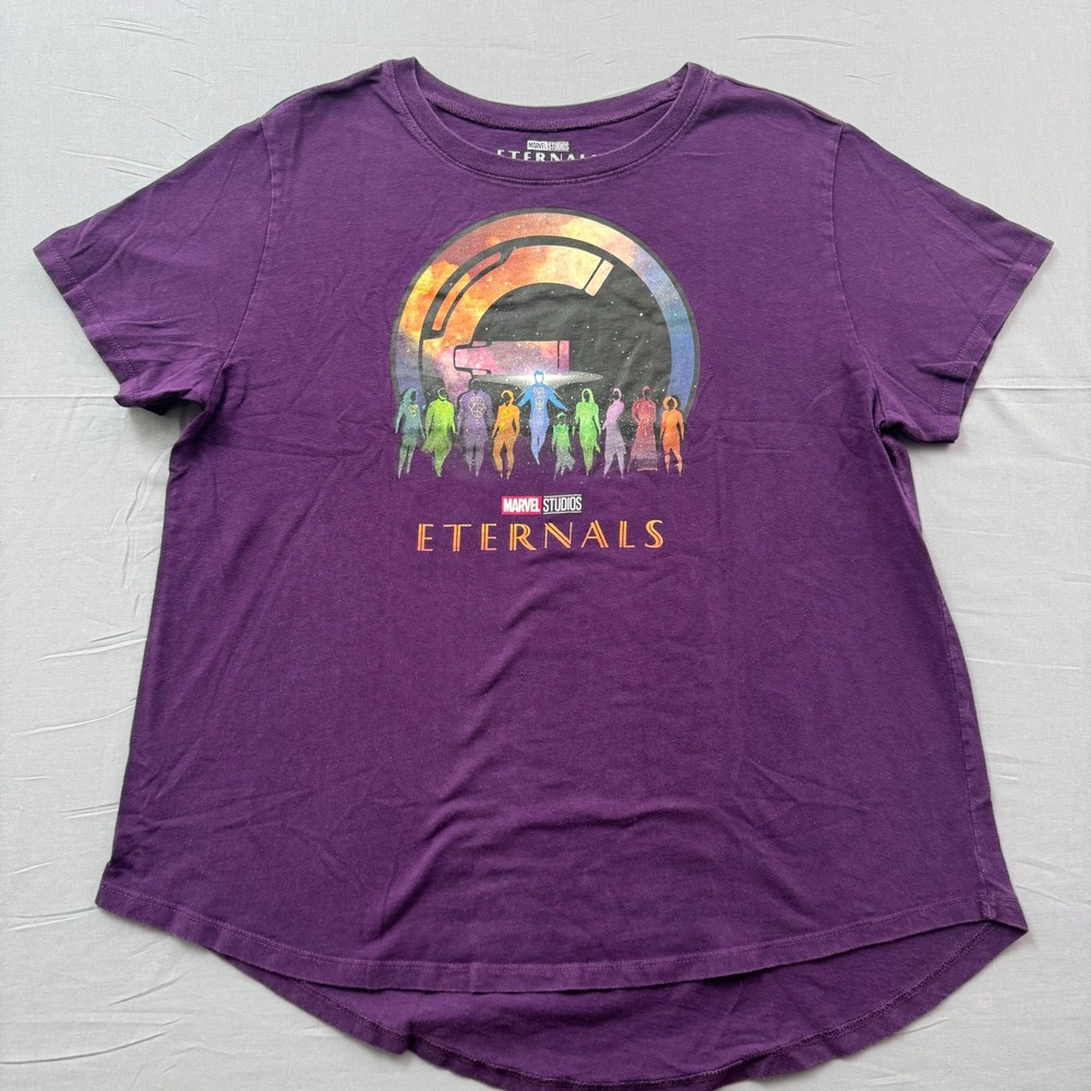 Marvel Studios Eternals Graphic T-Shirt Purple Cotton‎ High Low Hem XXXL 3XL